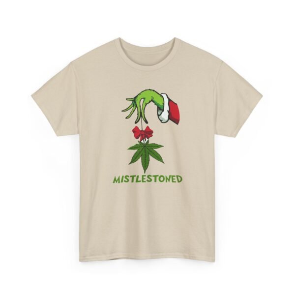 Unisex t-shirt from Twisted Angell with the sarcastic phrase “MistleStoned” printed on the front.