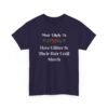 Unisex t-shirt from Twisted Angell with the sarcastic phrase “Most Likely To Have Glitter In Their Hair Until March” printed on the front.