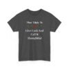 Unisex t-shirt from Twisted Angell with the sarcastic phrase “Most Likely To Give Cash And Call It Thoughtful” printed on the front.