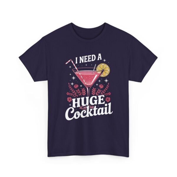 Unisex t-shirt from Twisted Angell with the sarcastic phrase “I Need a Huge Cocktail” printed on the front.