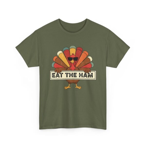 Unisex t-shirt from Twisted Angell with the sarcastic phrase “Eat the Ham” printed on the front.