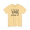 Unisex t-shirt from Twisted Angell with the sarcastic phrase “Office Memo: You Don’t Have to Slurp Your Coffee to Drink It?” printed on the front.