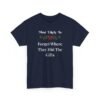 Unisex t-shirt from Twisted Angell with the sarcastic phrase “Most Likely To Forget Where They Hid The Gifts” printed on the front.