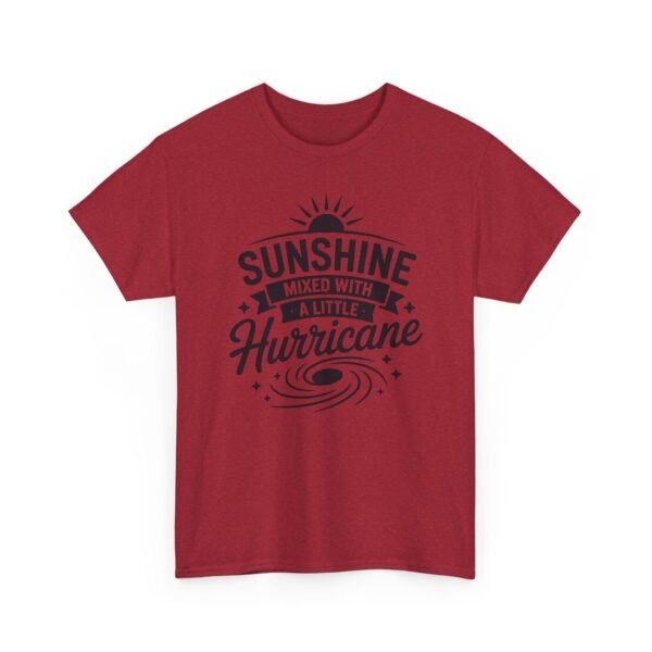 9670357675688877468_2048-1.jpeg Unisex t-shirt from Twisted Angell with the sarcastic phrase “Sunshine Mixed with a Little Hurricane” printed on the front.