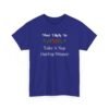 Unisex t-shirt from Twisted Angell with the sarcastic phrase “Most Likely To Nap During Dinner” printed on the front.