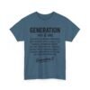 Unisex t-shirt from Twisted Angell with the sarcastic phrase “Generation X” printed on the front.