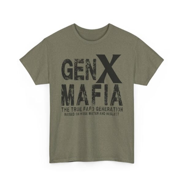 Unisex t-shirt from Twisted Angell with the sarcastic phrase “Gen X Mafia - The True FAFO Generation” printed on the front.