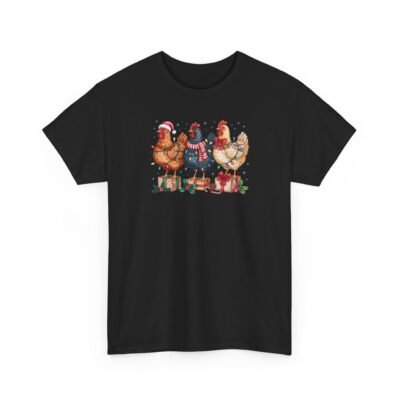Unisex t-shirt from Twisted Angell with the sarcastic phrase “Festive Chickens” printed on the front.