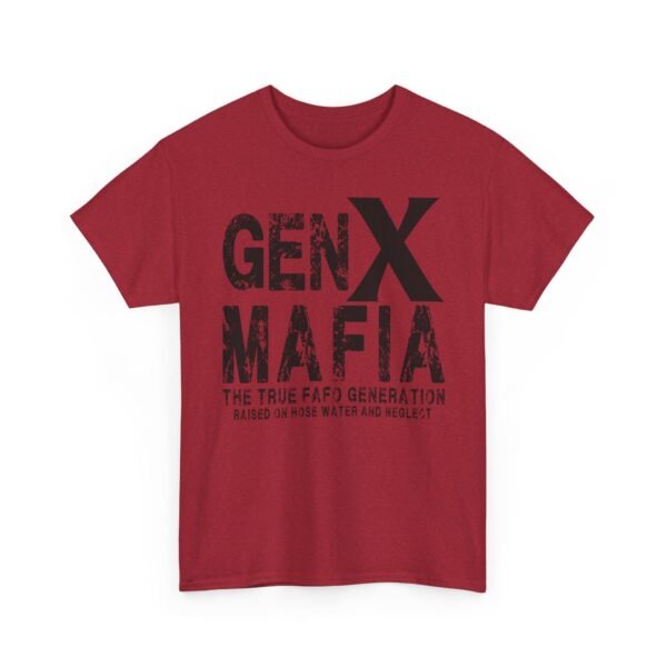 Unisex t-shirt from Twisted Angell with the sarcastic phrase “Gen X Mafia - The True FAFO Generation” printed on the front.