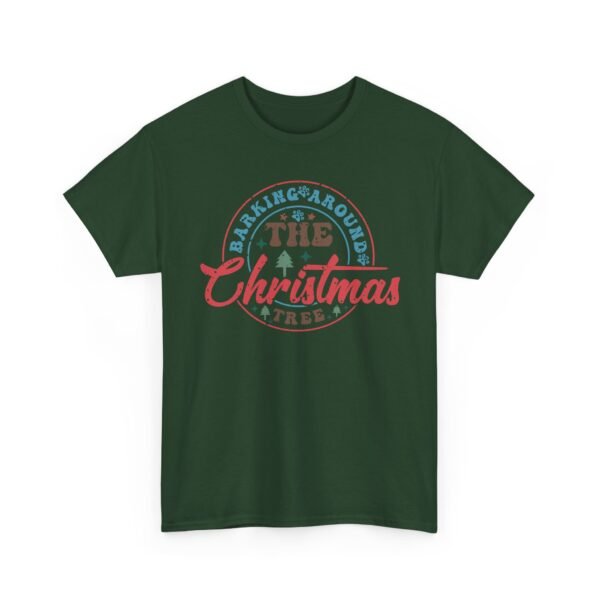 Unisex t-shirt from Twisted Angell with the sarcastic phrase “Barking Around The Christmas Tree” printed on the front.