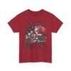 Unisex t-shirt from Twisted Angell with the sarcastic phrase “I Deliver All Night Long - Santa On Motorcycle” printed on the front.