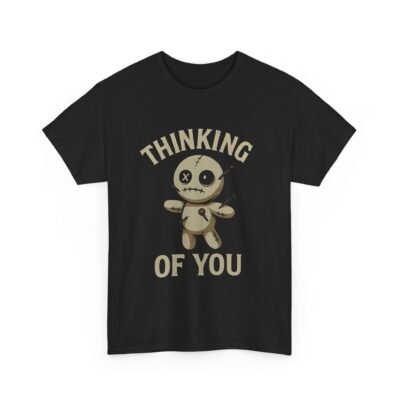 9894767456279091465_2048-2.jpeg Unisex t-shirt from Twisted Angell with the sarcastic phrase “Thinking of You” printed on the front.