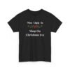 Unisex t-shirt from Twisted Angell with the sarcastic phrase “Most Likely To Shop On Christmas Eve” printed on the front.