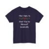 Unisex t-shirt from Twisted Angell with the sarcastic phrase “Most Likely To Post "I'm So Blessed" Ironically” printed on the front.