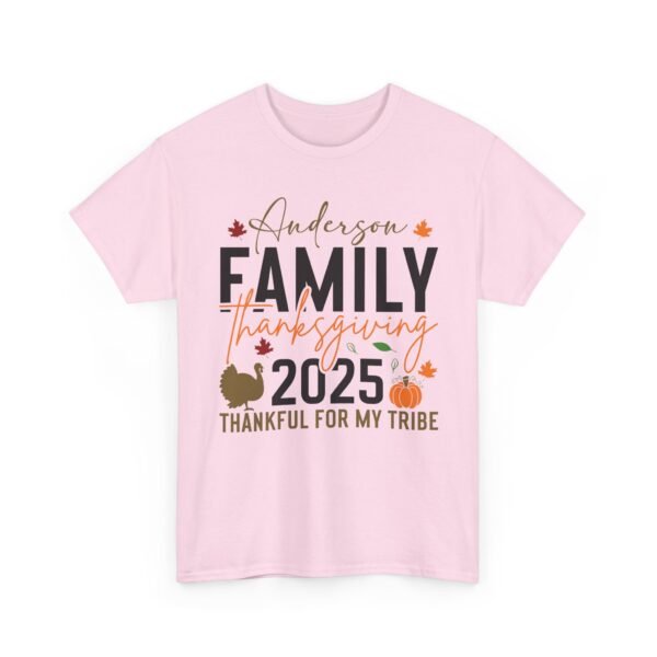 9975932114424227534_2048-1.jpeg Sarcastic apparel design from Twisted Angell with the phrase “Personalized Family Thanksgiving Thankful For My Tribe Tee 2025” printed on the front.