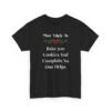 Unisex t-shirt from Twisted Angell with the sarcastic phrase “Most Likely To Bake 500 Cookies And Complain No One Helps” printed on the front.