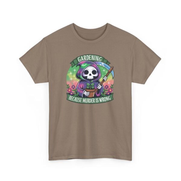 Gardening Skull Tee — "Gardening Because Murder's Wrong" Funny Plant Lover Shirt