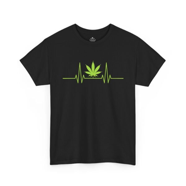 Cannabis Heartbeat Tee — Marijuana Leaf ECG