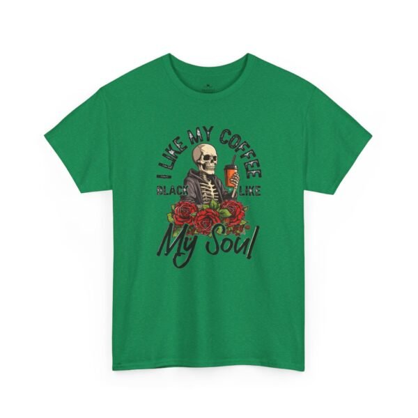 "Like My Coffee Black Like My Soul" Skeleton Floral T-Shirt