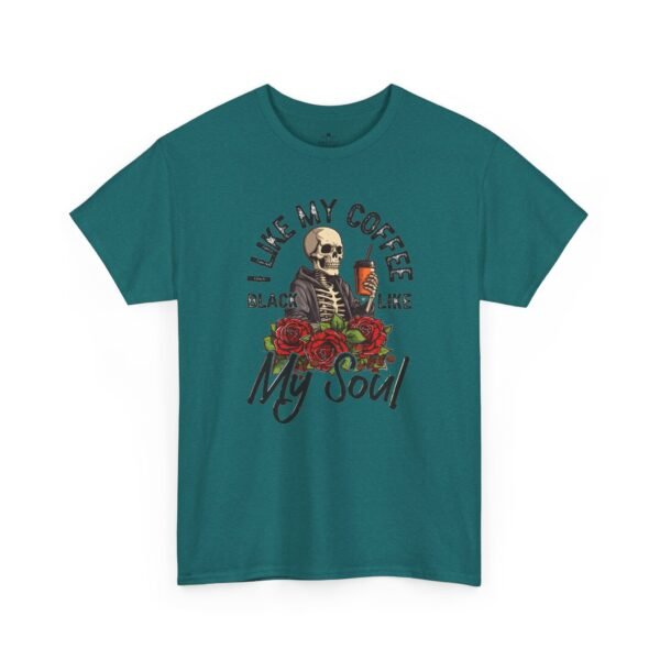 "Like My Coffee Black Like My Soul" Skeleton Floral T-Shirt
