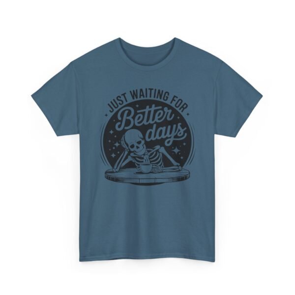 Just Waiting for Better Days Skeleton Tee — Vintage Goth Graphic T-Shirt