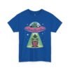 Alien UFO Abduction — Cute Green Alien Beaming Up Potted Marijuana Plant