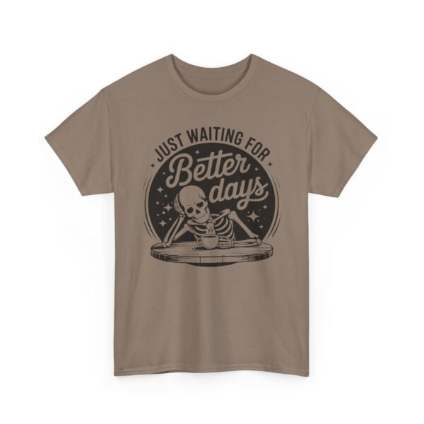 Just Waiting for Better Days Skeleton Tee — Vintage Goth Graphic T-Shirt