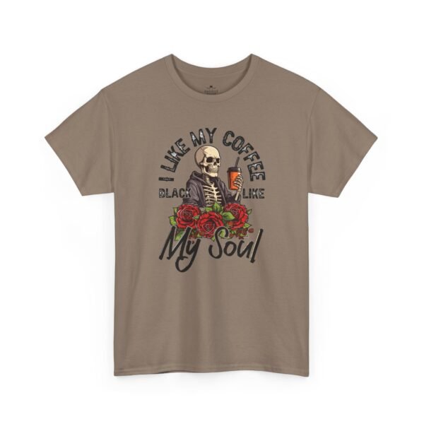 "Like My Coffee Black Like My Soul" Skeleton Floral T-Shirt