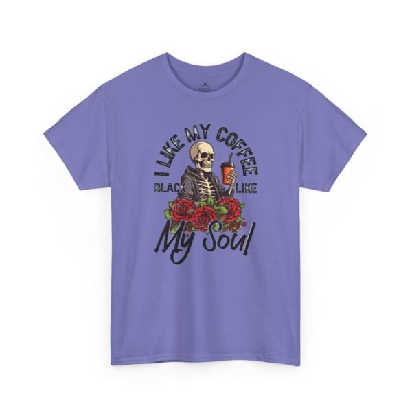 "Like My Coffee Black Like My Soul" Skeleton Floral T-Shirt