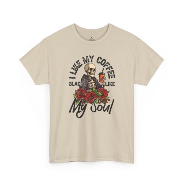 "Like My Coffee Black Like My Soul" Skeleton Floral T-Shirt