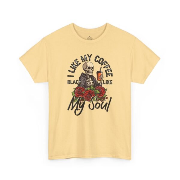 "Like My Coffee Black Like My Soul" Skeleton Floral T-Shirt