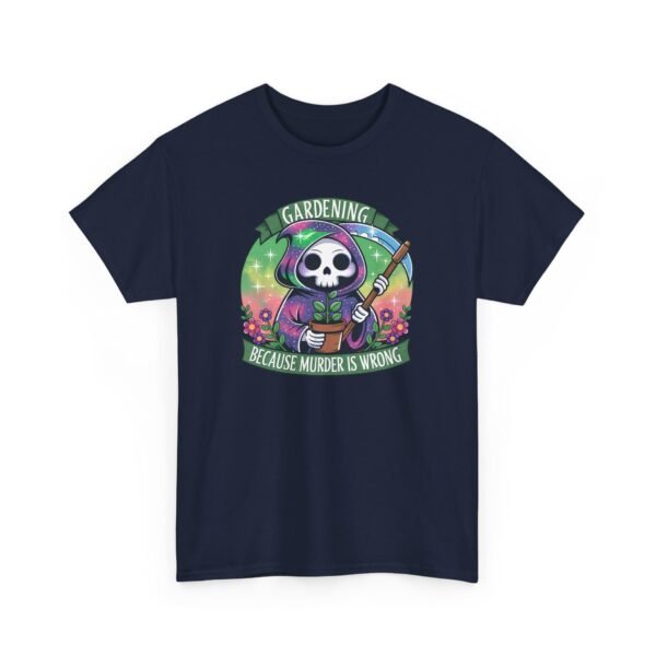 Gardening Skull Tee — "Gardening Because Murder's Wrong" Funny Plant Lover Shirt