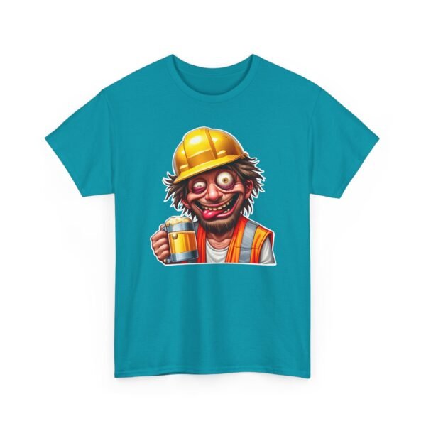 Construction Worker Beer T-Shirt — Funny Hard Hat Drinker Tee