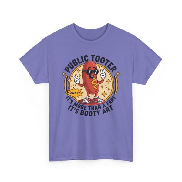 T-Shirt — "Public Tooter" Funny Hot Dog Graphic Tee (It’s More Than A Fart, It’s Booty Art)