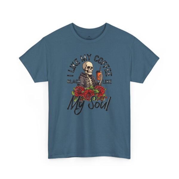"Like My Coffee Black Like My Soul" Skeleton Floral T-Shirt