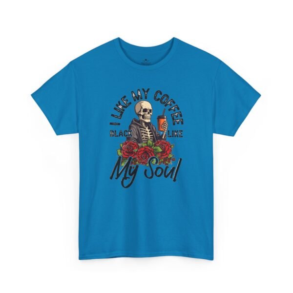 "Like My Coffee Black Like My Soul" Skeleton Floral T-Shirt