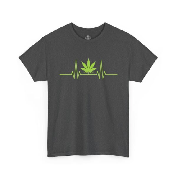 Cannabis Heartbeat Tee — Marijuana Leaf ECG
