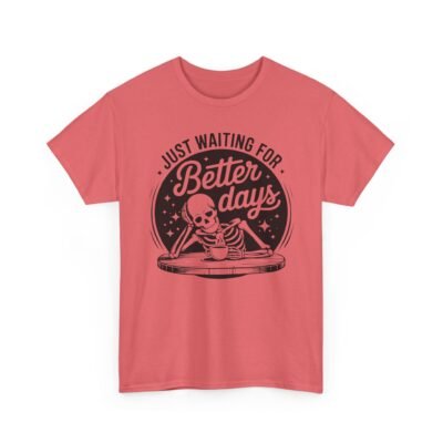 Just Waiting for Better Days Skeleton Tee — Vintage Goth Graphic T-Shirt