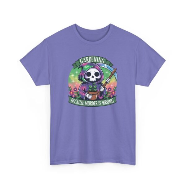Gardening Skull Tee — "Gardening Because Murder's Wrong" Funny Plant Lover Shirt