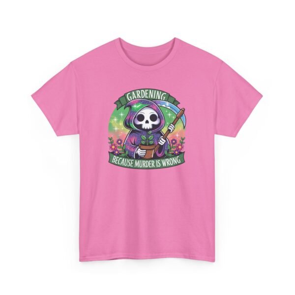 Gardening Skull Tee — "Gardening Because Murder's Wrong" Funny Plant Lover Shirt