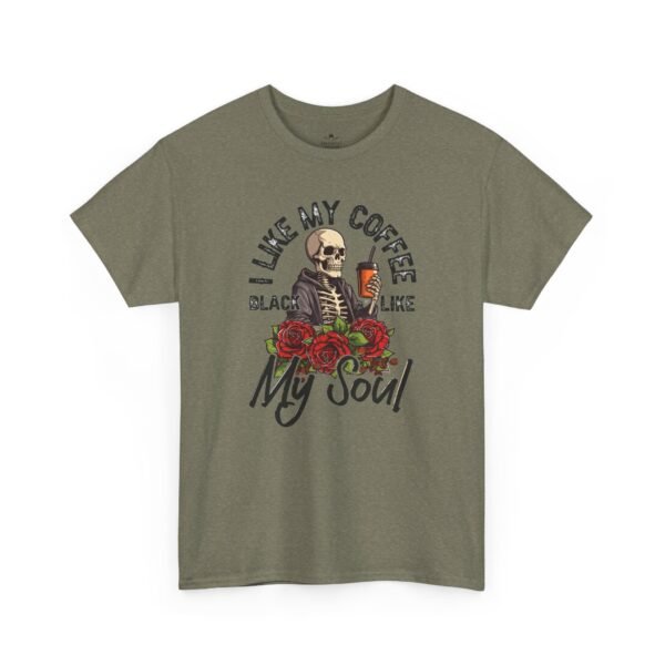 "Like My Coffee Black Like My Soul" Skeleton Floral T-Shirt