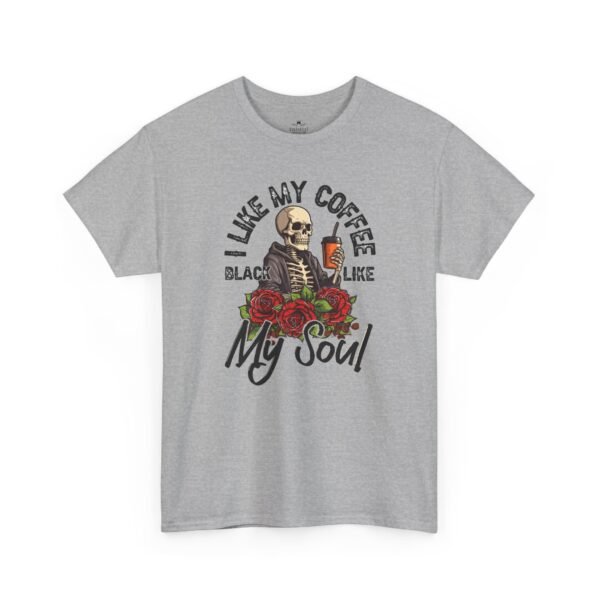 "Like My Coffee Black Like My Soul" Skeleton Floral T-Shirt