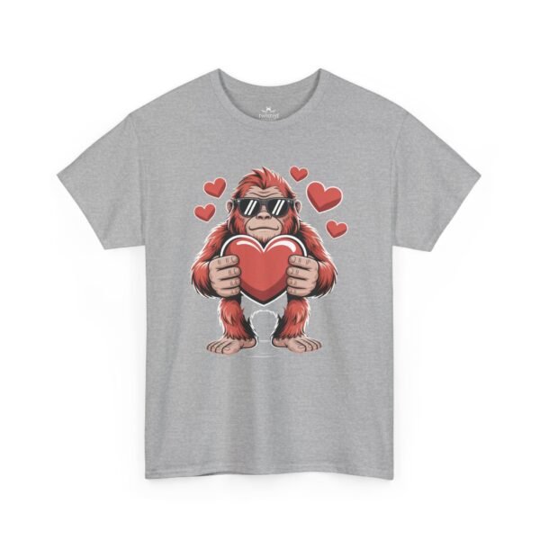 Bigfoot Holding Heart Tee - Cute Valentine Graphic T-Shirt