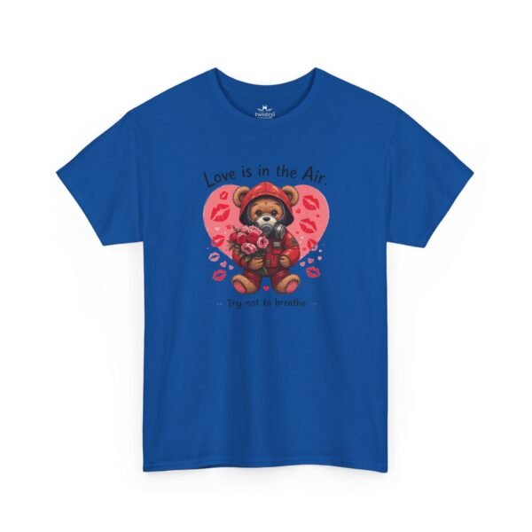 Love Is in the Air Teddy Bear T‑Shirt — 'Try Not to Breathe' Cute Valentine Tee