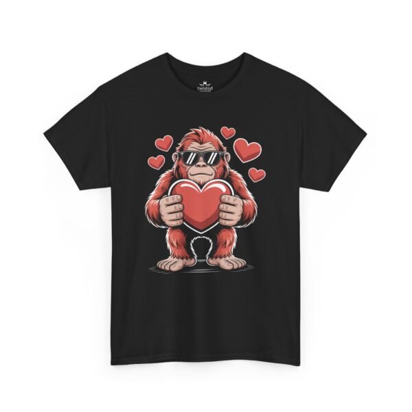 Bigfoot Holding Heart Tee - Cute Valentine Graphic T-Shirt