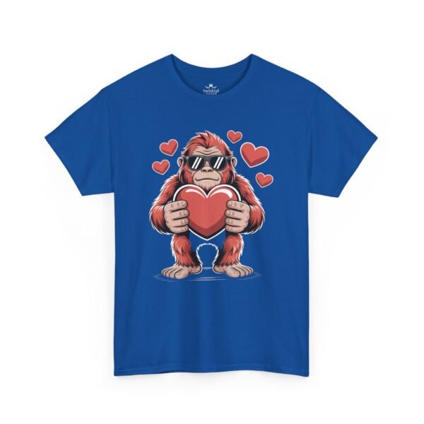 Bigfoot Holding Heart Tee - Cute Valentine Graphic T-Shirt