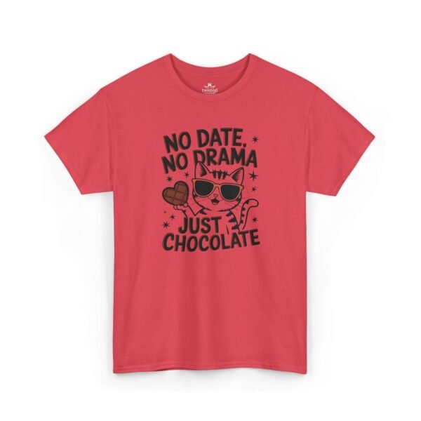 "No Date, No Drama, Just Chocolate" Cute Cat Valentine Tee