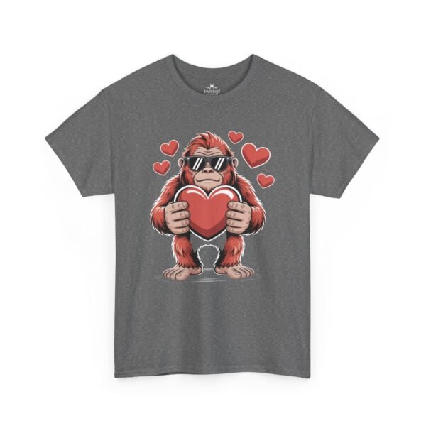 Bigfoot Holding Heart Tee - Cute Valentine Graphic T-Shirt