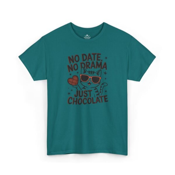 "No Date, No Drama, Just Chocolate" Cute Cat Valentine Tee