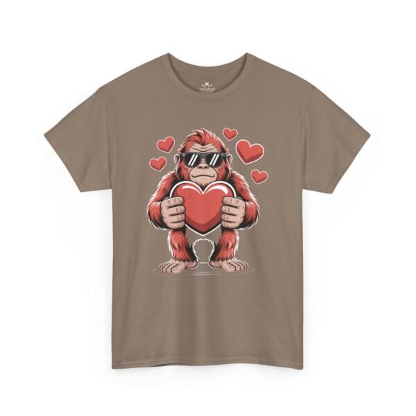 Bigfoot Holding Heart Tee - Cute Valentine Graphic T-Shirt